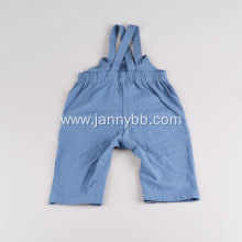 Wholesale Baby Summer Blue Cotton Crepe Fabric Romper